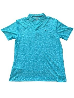 Callaway Men's Polo in Aqua Teal with Micro Print
